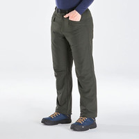 迪卡侬（DECATHLON）保暖抓绒户外徒步软壳裤男加厚加绒防风裤防风防泼水 NH100 军绿色 50