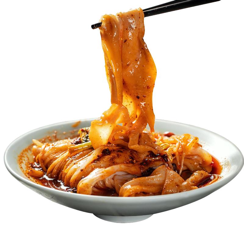 汉中热米皮汉中米皮热面皮陕西凉皮即食热宽米皮真空热袋装名小吃 包装 300g