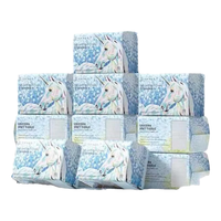 嫚熙 独角兽绵柔巾婴儿可用一次性洗脸巾干湿两用宝宝非棉柔巾80抽*4包