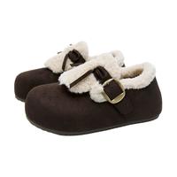 西遇 内增高加绒勃肯鞋 棕色