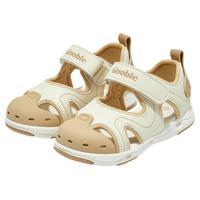 基诺浦（ginoble）儿童凉鞋男女 24夏软底透气学步鞋婴儿18个月-5岁机能鞋GY1569 象牙白/棕色 160mm 脚长15.6-16.5cm