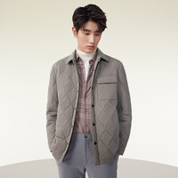 红豆棉服男都市时尚翻领工装夹克棉外套 K2咖色 XL 180/100B