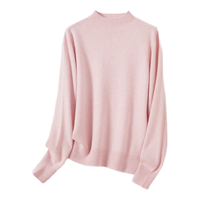 金菊【特价款】多色羊毛衫秋冬保暖半高领基础打底套头针织衫毛衣女装 烟落粉 M