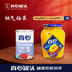 真心食品 真心草莓黄桃橘子山楂罐头 黄桃880g+杨梅425g