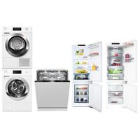 Miele 美诺 洗烘套装WCR871+TCR791+全嵌式洗碗机G7590 C SCVi+嵌入式冰箱KFNS 7795 D C+KFNS 7734 D C