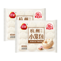 三全 发面猪肉小笼包400g*2袋约32只