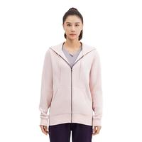 迪卡侬加绒外套女秋季连帽拉链运动卫衣宽松保暖上衣WSDW 石英粉 XS