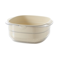 MAXCOOK 美厨 洗菜篮沥水篮 塑料双层洗菜盆筛盆子滤水篮 1盆1筛灰白MCPJ7729