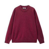GIORDANO CONCEPTS 秋冬新款针织衫男女同款纯羊毛衫刺绣宽松圆领套头毛衣12055607