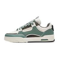 ANTA 安踏 骜杰系列低帮厚底板鞋冬季透气潮流百搭男士复古运动休闲鞋 木荷绿/象牙白/雀茶棕-3 44