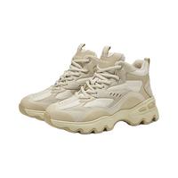 斯凯奇(Skechers)女鞋秋冬中高帮厚底增高休闲运动鞋加绒保暖短靴167844 自然色/NAT 39