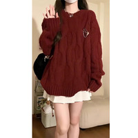 LDBE 慵懒风 女士羊毛衫 宽松高级感针织套头上衣