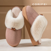 家丽芙 CORIFEI 棉拖鞋女士秋冬季新款保暖毛毛绒室内冬天厚底家居防滑拖