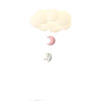 英格照明奶油风全光谱儿童房护眼吸顶灯创意月亮星星云朵女孩公主房卧室灯 A款 三色光