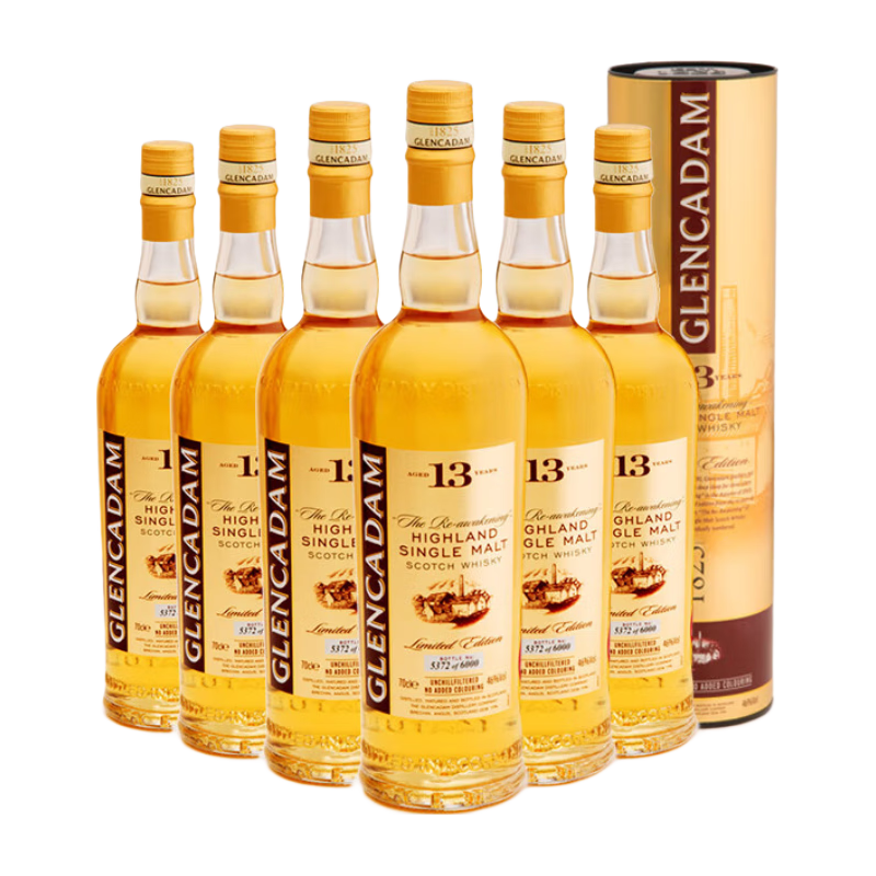 Glencadam格兰卡登13年Glencadam苏格兰单一麦芽威士忌酒洋酒700ml*6 淡黄色 700ml*6瓶