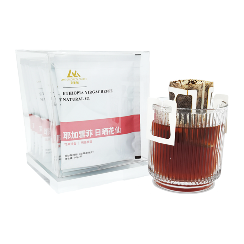 来美咖 高品质挂耳咖啡粉蓝山哥伦比亚曼特宁耶加雪菲咖啡豆研磨咖啡粉 耶加雪菲日晒10g*10袋 花果清香