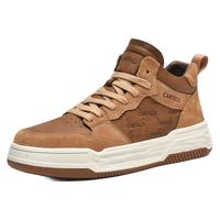 卡帝乐鳄鱼 休闲皮鞋 黄棕