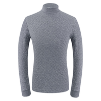 宜而爽【三层加厚 100%纯棉】半高领男士保暖上衣秋衣秋冬季打底棉毛衫 岩石灰 XL (130-150斤)