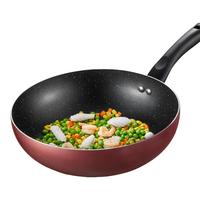 美的（Midea）不粘锅 炒菜锅 明火炒锅 麦饭石色 少油烟 易清洁 家用锅 燃气灶 【明火】无盖 28cm