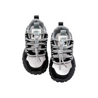 Kappa Kids卡帕童鞋儿童鞋男童运动鞋子帅气舒适轻便百搭女童童鞋 黑灰 26 内长约166mm