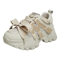 天美意2024春厚底休闲鞋女老爹鞋BH981AM4 黑色 39  灰色 35