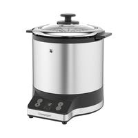 WMF 福腾宝 迷你电饭煲(220W，带便当盒，蒸笼，节省空间，带便当盖的内锅/1L)，cromargan亚光不锈钢