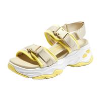 SKECHERS 斯凯奇 丨Skechers熊猫凉鞋4代休闲凉拖鞋女超轻厚底增高时尚平底119385