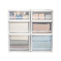 IRIS 爱丽思 BC-500 抽屉式收纳箱 47L*2个 透明白色