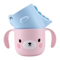goryeobaby儿童卡通漱口杯水杯牛奶杯小孩 洗漱杯 牙刷杯男女宝宝(小狗杯+杯架)
