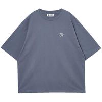 杰克·琼斯（JACK&JONES）男装25年短袖T恤男士夏季重磅纯棉潮流宽松oversized半袖航海系列 E39暗灰色 常规 L