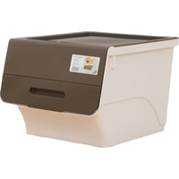 茶花 CHAHUA收纳箱家用秋冬衣服被子玩具杂物整理盒筐框超大容量加厚储物 【34L】1只装咖啡色