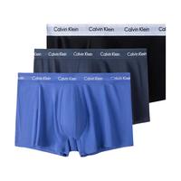 卡尔文·克莱 Calvin Klein 男士平角内裤套装 U2664G-I03 3条装(黑色+深蓝+蓝色) S