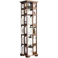 书柜实木旋转书架家用可移动带轮收纳架多功能落地简易置物架