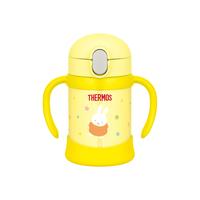 膳魔师(THERMOS) 日本儿童保温杯带吸管真空不锈钢带手柄宝宝学饮杯便携儿保温杯 日本食品级标准 米菲250ml