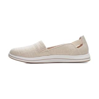 其乐（Clarks）女白色一脚蹬休闲帆布鞋健步老人鞋轻质防滑透气春夏26172779 Natural Interest 8=39