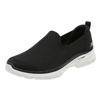 斯凯奇Skechers女子懒人一脚蹬宽楦轻量健步鞋休闲运动散步鞋124505 黑色/白色/BKW 38.5