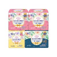 elis 爱璐茜 大王光羽卫生巾日夜4包46片（180mm*14p+250mm*12片*2+420mm*8p） 赠1份