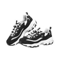 斯凯奇(Skechers)甜心熊刺绣蕾丝熊猫鞋女鞋冬季透气老爹鞋运动鞋896085 琉璃黑/BKW 37.5