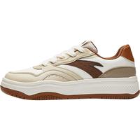 安踏街顽2板鞋男鞋鞋子男厚底轻便耐磨休闲鞋运动鞋 象牙白/颗粒米黄/坚果壳棕-3 8(男41)