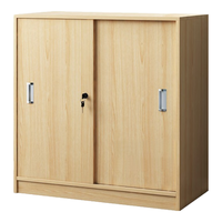 ZHONGWEI 中伟 木质二门储物柜资料柜推拉移门带锁矮柜边柜员工办公柜800