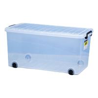 TENMA 天马 滑轮收纳箱 72L 透明色