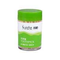 双枪 SUNCHA牙签家用一次性双头尖高档竹制牙剔牙神器商用盒装筒装水果签