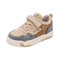 回力童鞋2024秋季儿童时尚运动鞋男童户外耐磨板鞋校园鞋子 卡其灰粽 34码 内长约21.5cm