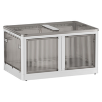 友耐五开门可折叠收纳箱大号整理箱秋冬衣服衣物玩具书本储物箱打包箱 奶昔黄 超大号【长67*宽47*高37cm】