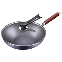 京严匠造章丘炒锅铁锅炒菜锅不粘锅手工锻打无涂层老式熟铁锅燃气灶明火款 通用款-34CM带耳+盖子铲子 34cm 无涂层|纯手工锻打