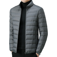 恒源祥品牌男装轻薄羽绒服男士2022年冬季新款纯色超轻便立领短款保暖外套易打理 YR8008款绿色 180/XL建议135-150斤