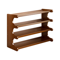 欧润哲 楠竹鞋架简易家用门口宿舍收纳架置物架小鞋柜四层