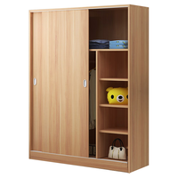 ZHONGWEI 中伟 三门更衣柜简约木质北欧衣柜员工储物柜卧室衣橱柜衣帽柜出租公寓板式组装原木色衣柜1200