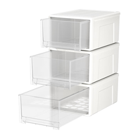 空间专家 SPACEXPERT 衣物收纳箱抽屉收纳盒储物箱 30L透白 3个装 【透白30L】43.5*32*21.5cm