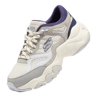 斯凯奇Skechers女鞋透气轻便潮流熊猫鞋子时尚老爹鞋12958 灰色/海军蓝色/GYNV 35.5